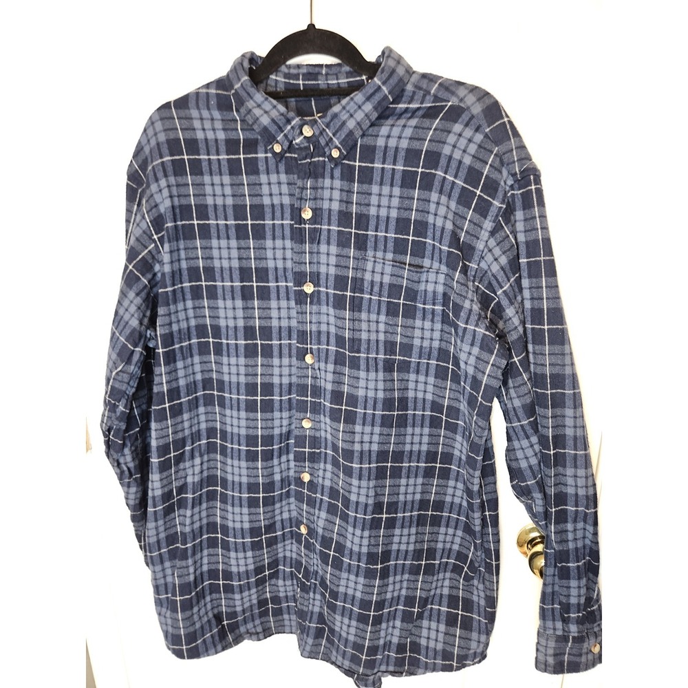 RedHead Mens Ultimate Flannel Shirt Navy Blue Size XLT Casual